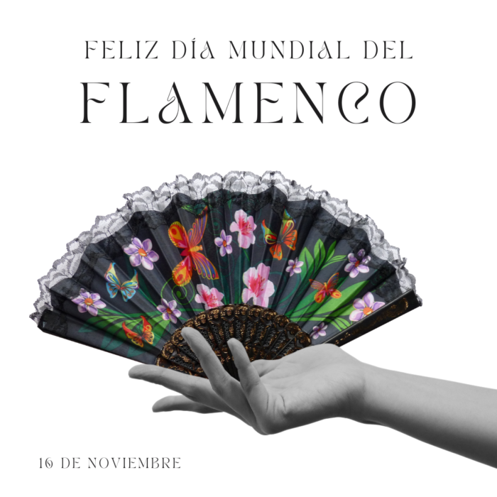 Post para Instagram (cuadrado) Día Mundial del Flamenco fotografía negro y blanco